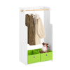 SoBuy KMB109-W, Children Kids Clothes Rack Children Wardrobe Closet with Hanging Rail and 2 Fabric Boxes, White