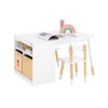 SoBuy KMB113-W, Children Table and 2 Chairs Children Kids Desk Table Chair Set for Studying Drawing Playing, White