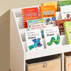 SoBuy KMB115-W, Children Kids Bookcase Book Shelf Toy Shelf Storage Shelf with 2 Fabric Boxes, White