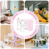 SoBuy KMB116-P, 2-Piece Children's Table and Chair Set with DIY Stickers Children's Desk with 3 Pencil Holders, Pink and White