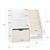 SoBuy KMB119-W, Kids Bookshelf Children's Bookcase with Open Storage Compartments 3-Tier Book Shelf Toy Storage Unit Nursery Furniture and Kids Bedroom Organiser White 80x40x80cm