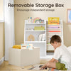 SoBuy KMB119-W, Kids Bookshelf Children's Bookcase with Open Storage Compartments 3-Tier Book Shelf Toy Storage Unit Nursery Furniture and Kids Bedroom Organiser White 80x40x80cm