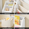 SoBuy KMB119-W, Kids Bookshelf Children's Bookcase with Open Storage Compartments 3-Tier Book Shelf Toy Storage Unit Nursery Furniture and Kids Bedroom Organiser White 80x40x80cm