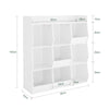 SoBuy KMB120-W, Kids Bookshelf and Toy Storage Unit with 9 Storage Compartments Children's Bookcase for Nursery Toddler Room Baby Book Shelf Kids Book Storage White 95x34x105 cm KMB120-W