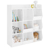 SoBuy KMB120-W, Kids Bookshelf and Toy Storage Unit with 9 Storage Compartments Children's Bookcase for Nursery Toddler Room Baby Book Shelf Kids Book Storage White 95x34x105 cm KMB120-W