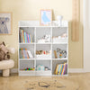 SoBuy KMB120-W, Kids Bookshelf and Toy Storage Unit with 9 Storage Compartments Children's Bookcase for Nursery Toddler Room Baby Book Shelf Kids Book Storage White 95x34x105 cm KMB120-W