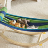 SoBuy KMB16-J, Kids Hammock with Stand, Kids Rocking Chair, Sensory Swing Indoor, Colourful Fabric Baby Hammock with Safety Catches 122x36x48cm