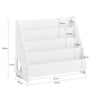SoBuy KMB32-K-W, Children's Bookshelf Bookcase Children Kids Storage Shelf Rack with 4 Shelves and 1 Open Compartment Book Toy Organiser White W70 x D30 x H60cm