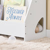 SoBuy KMB32-K-W, Children's Bookshelf Bookcase Children Kids Storage Shelf Rack with 4 Shelves and 1 Open Compartment Book Toy Organiser White W70 x D30 x H60cm