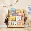 SoBuy KMB32-N, Kids Bookshelf Toy Storage Children's Bookcase with 4 Shelves and 2 hooks Baby Book Shelf Kids Book Storage Natural 91x30x89cm