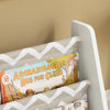SoBuy KMB50-HG, Children Bookcase 4 Tiers Sling Storage Rack Organizer Display Holder, Grey