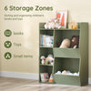 SoBuy KMB55-K-GR, Kids Bookshelf and Toy Storage Unit with 5 Storage Compartments Children's Bookcase for Nursery Toddler Room Baby Book Shelf Kids Book Storage Green 80x34x104 cm