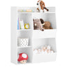 SoBuy KMB55-K-W, Kids Bookshelf and Toy Storage Unit with 5 Storage Compartments Children's Bookcase for Nursery Toddler Room Baby Book Shelf Kids Book Storage White 80x34x104 cm