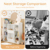 SoBuy KMB55-W, Kids Bookshelf and Toy Storage Unit with 8 Storage Compartments Children's Bookcase for Nursery Toddler Room Baby Book Shelf Kids Book Storage White 106x30x104 cm
