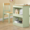 SoBuy KMB60-GR, Kids Desk and Chair Set Kids Study Table and Chair Set with 2 Storage Shelves and Paper Roll Holder Children's Desks for Drawing Arts and Crafts Green 80x50x66cm