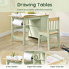 SoBuy KMB60-GR, Kids Desk and Chair Set Kids Study Table and Chair Set with 2 Storage Shelves and Paper Roll Holder Children's Desks for Drawing Arts and Crafts Green 80x50x66cm