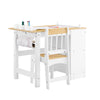 SoBuy KMB60-WN, Kids Desk and Chair Set Kids Study Table and Chair Set with 2 Storage Shelves and Paper Roll Holder Children's Desks for Drawing Arts and Crafts White and Natural 80x50x66cm