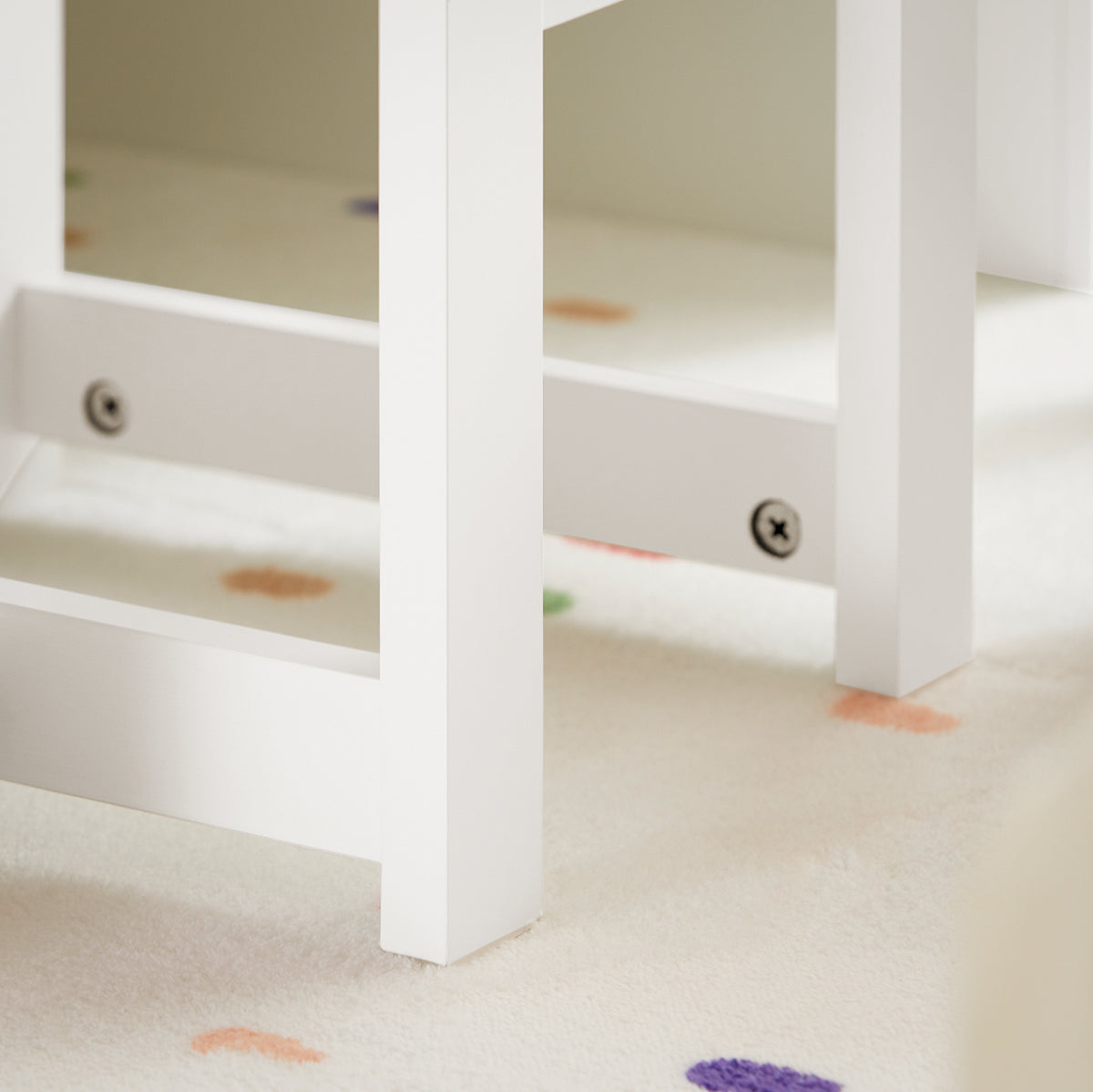 SoBuy KMB75-W, Kids Table and 2 Chairs Set Children's Play Table and Chair Set with Double-Sided Tabletop and 8 Storage Boxes Activity and Study Desk for Kids White 87x50x50 cm