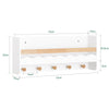 SoBuy KMB78-W, Wall Mounted Storage Shelf Children Kids Book Shelf Toy Shelf Coat Rack, White
