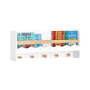 SoBuy KMB78-W, Wall Mounted Storage Shelf Children Kids Book Shelf Toy Shelf Coat Rack, White
