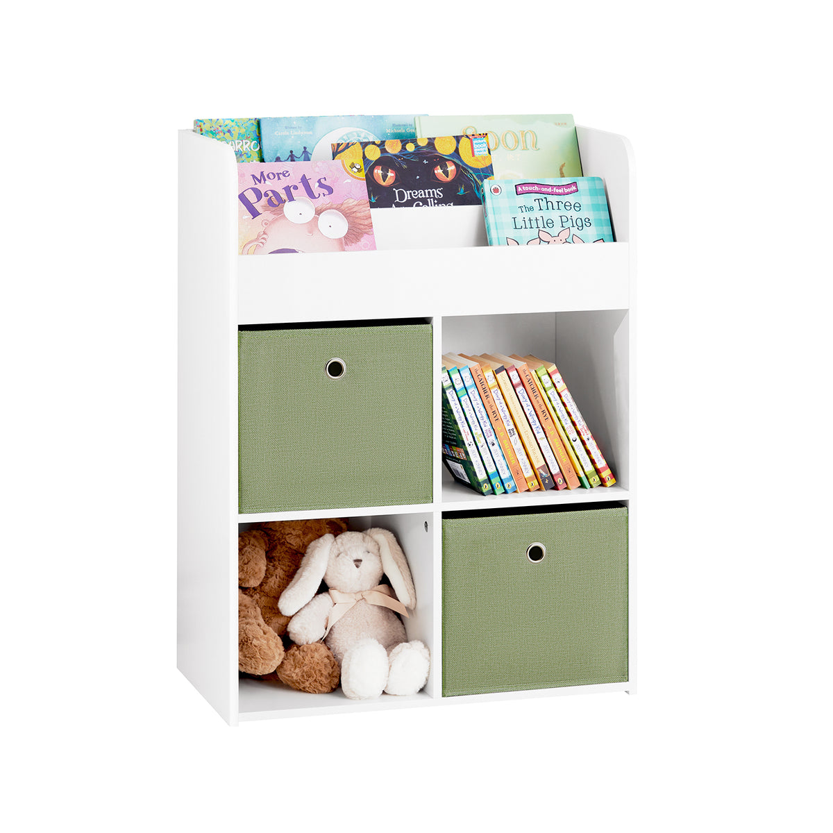 SoBuy KMB79-W, Children Kids Bookcase Book Shelf Toy Shelf Kids Storage Shelf, White
