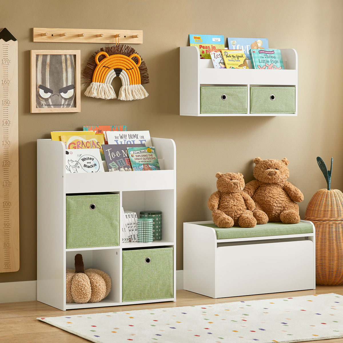 SoBuy KMB79-W, Children Kids Bookcase Book Shelf Toy Shelf Kids Storag ...