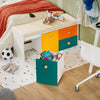 SoBuy KMB82-W, Children Kids Storage Bench with Mobile Storage Chests, Toy Chest Toy Box, White