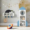 SoBuy KMB87-W, Children Kids Bookcase Book Shelf Toy Shelf Children’s Room Storage Display Shelf Rocket Shaped Standing Shelf, White