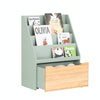 SoBuy KMB95-GR, Children Kids Bookcase Bookshelf Toy Shelf with Storage Chest on Wheels, Green