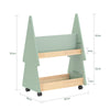 SoBuy KMB99-GR, Tree Shaped 2 Tiers Children Kids Bookcase Bookshelf Storage Shelf on Wheels, Green