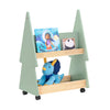 SoBuy KMB99-GR, Tree Shaped 2 Tiers Children Kids Bookcase Bookshelf Storage Shelf on Wheels, Green