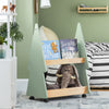 SoBuy KMB99-GR, Tree Shaped 2 Tiers Children Kids Bookcase Bookshelf Storage Shelf on Wheels, Green