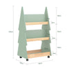 SoBuy KMB99-H-GR, Tree Shaped 3 Tiers Children Kids Bookcase Bookshelf Storage Shelf on Wheels, Green