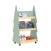 SoBuy KMB99-H-GR, Tree Shaped 3 Tiers Children Kids Bookcase Bookshelf Storage Shelf on Wheels, Green