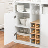 SoBuy KNL07-WN, Kitchen Island Sideboard Storage Cabinet Kitchen Breakfast Dining Bar Table, White