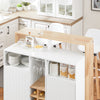 SoBuy KNL07-WN, Kitchen Island Sideboard Storage Cabinet Kitchen Breakfast Dining Bar Table, White