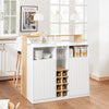SoBuy KNL07-WN, Kitchen Island Sideboard Storage Cabinet Kitchen Breakfast Dining Bar Table, White
