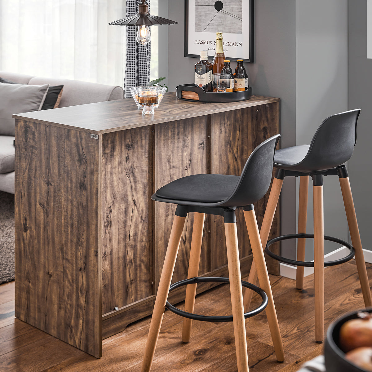 SoBuy KNL08-N, Kitchen Island Kitchen Cabinet Sideboard Kitchen Breakfast Dining Bar Table Bar Cabinet, Wood