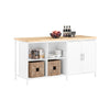 SoBuy KNL09-WN, Kitchen Island Storage Cupboard Sideboard Kitchen Breakfast Dining Bar Table Bar Cabinet, White