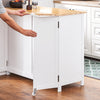SoBuy KNL10-WN, Kitchen Island Sideboard Storage Cabinet Cupboard with Expandable Worktop, White
