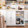 SoBuy KNL10-WN, Kitchen Island Sideboard Storage Cabinet Cupboard with Expandable Worktop, White