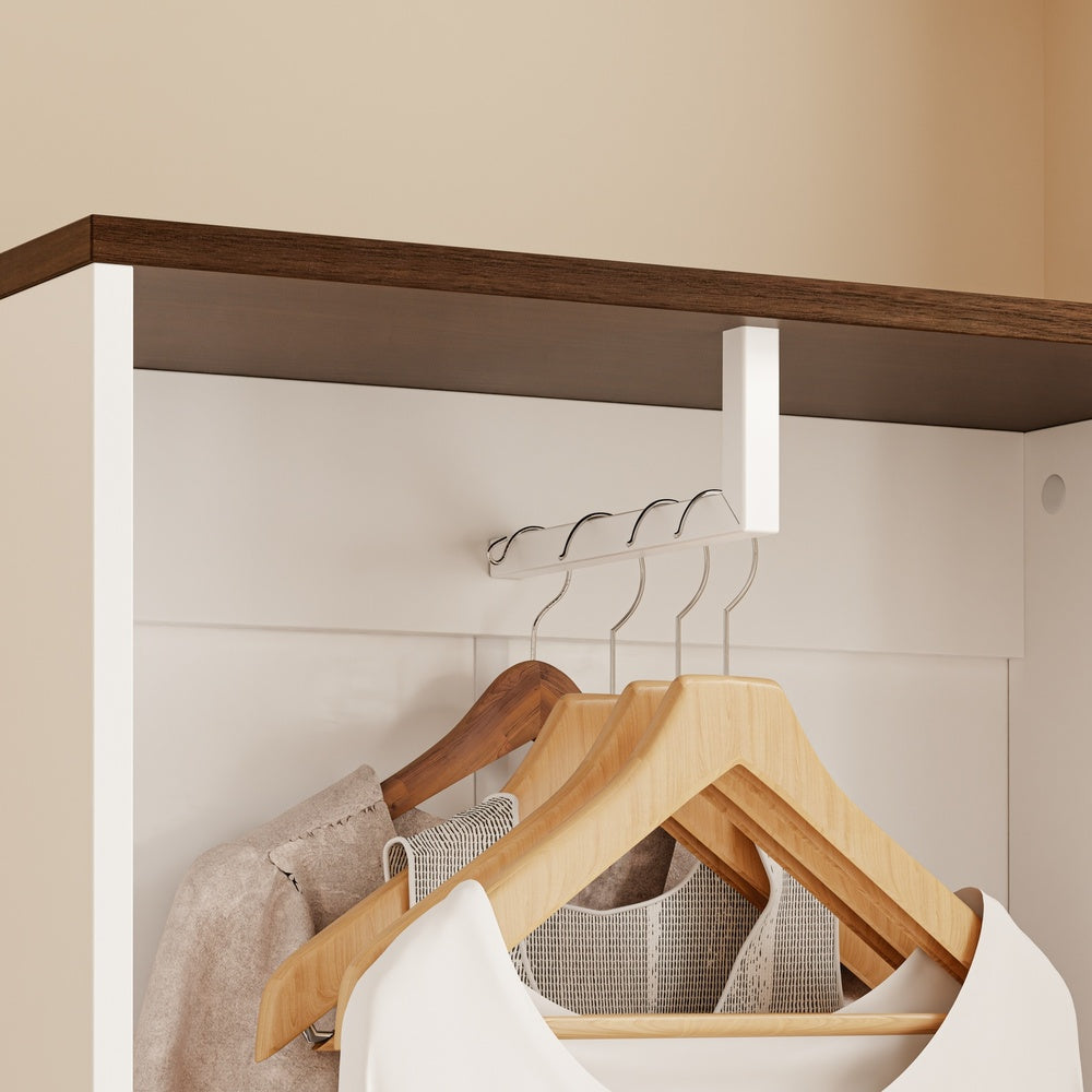 SoBuy KSB02-W, Freestanding Open Wardrobe with Shelves, Narrow Cupboard, White, 55x25x187cm - view 5
