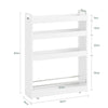 SoBuy NSR01-W, White 4 Tiers Serving Trolley, Slide Out Storage Rack Shelf on Wheels, White