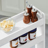 SoBuy NSR01-W, White 4 Tiers Serving Trolley, Slide Out Storage Rack Shelf on Wheels, White