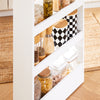 SoBuy NSR12-W, 4 Tiers Serving Trolley, Slide Out Storage Rack Shelf on Wheels, White and Natural