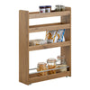 SoBuy NSR01-PF, 4 Tiers Serving Trolley, Slide Out Shelf on Wheels, Mobile Storage Rack, Brown
