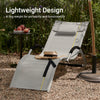 SoBuy OGS38-HG, Outdoor Garden Beach Sun Lounger Relaxing Chair Recliner Sunlounger with Pillow, Grey