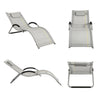 SoBuy OGS38-HG, Outdoor Garden Beach Sun Lounger Relaxing Chair Recliner Sunlounger with Pillow, Grey