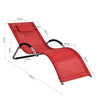 SoBuy OGS38-R, Outdoor Garden Beach Sun Lounger Relaxing Chair Recliner Sunlounger with Pillow, Red