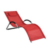 SoBuy OGS38-R, Outdoor Garden Beach Sun Lounger Relaxing Chair Recliner Sunlounger with Pillow, Red